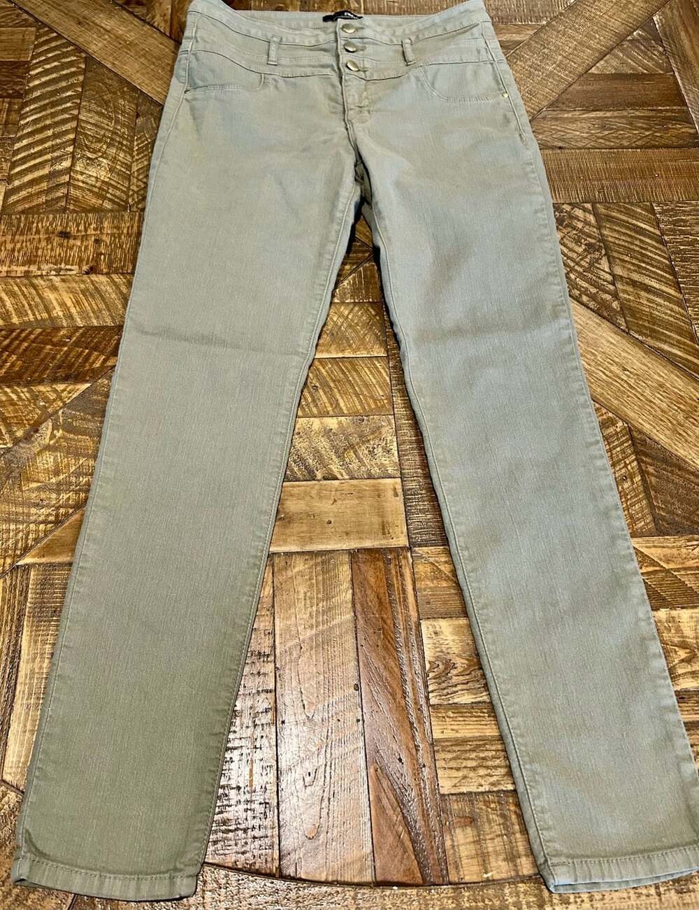 Refuge Hi-Waist Super Skinny Size 14 Green Pants
